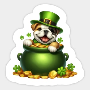 St Patricks Day Bulldog Sticker